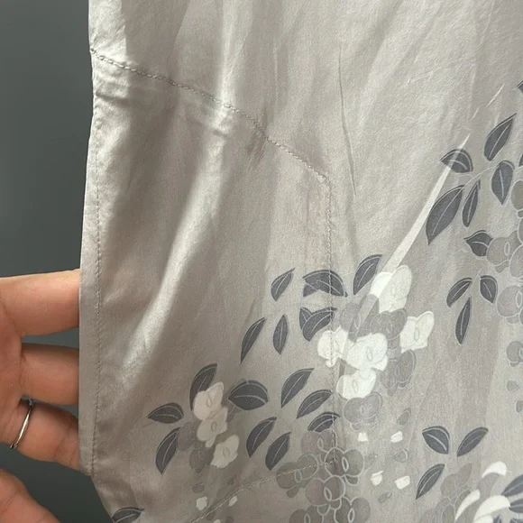 Zara Home Silk Gray Floral Nightgown Slip size M
